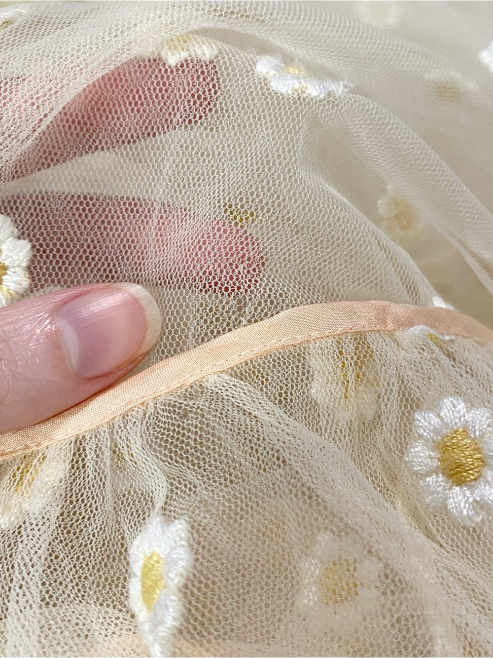 Doen Zelda Sheer Floral Dress Faded Peach - Picture 9 of 9